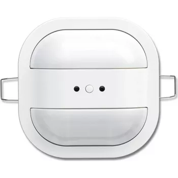 Griestos montējams pasīvais infrasarkanais (PIR) sensors Busch-Jaeger 6131/31-24 — vadu savienojums, 12 m detektēšana, 24 V līdzstrāva, balts