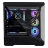 PC Case Lian Li Vector V100 Midi Tower — Melns ar caurspīdīgu paneli, atbalsta 3×120mm sānu + 1×120mm aizmugurējo ventilatoru, 3,5 collu HDD, 2,5 collu SSD, 235,5×446×484,6 mm