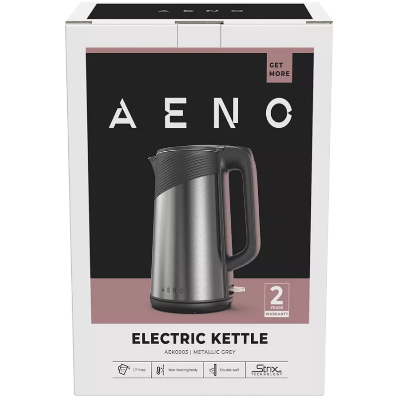 AENO EK3 elektriskā tējkanna 1.7 L 2200 W Melna
