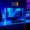 Neona izkārtne MANTA SNL102MT — 'Game Over' stila izgaismots sienas dekors, pieslēdzams LED neona efekts