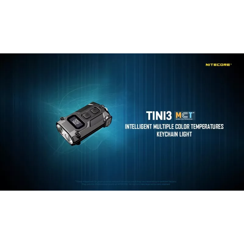 Atslēgu piekariņa lukturītis Nitecore TINI3 melns 600 lm USB uzlādējams