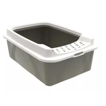 Slēgta kaķu tualete rotho Bonnie Eco Kapučīno 30 L pārklāta plastmasas paplāte ar vāku, 572×393×209 mm