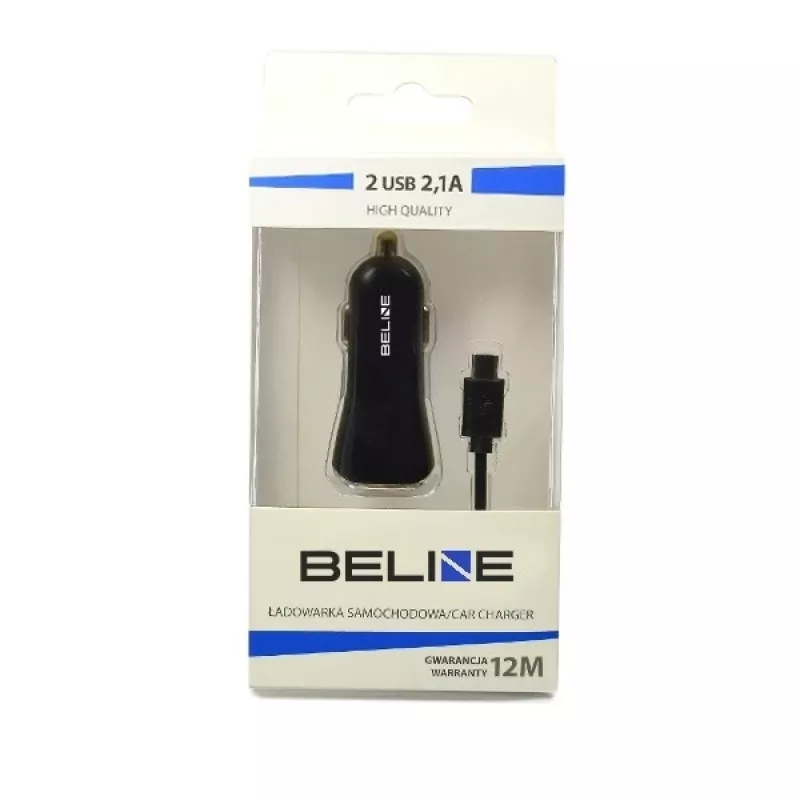 Auto lādētājs 2xUSB + USB-C 2,1A melns