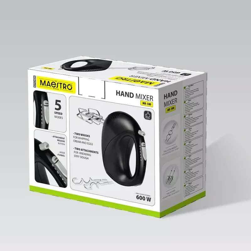 Rokas mikseris Maestro MR-500, melns — rokas virtuves mikseris, modelis MR-500