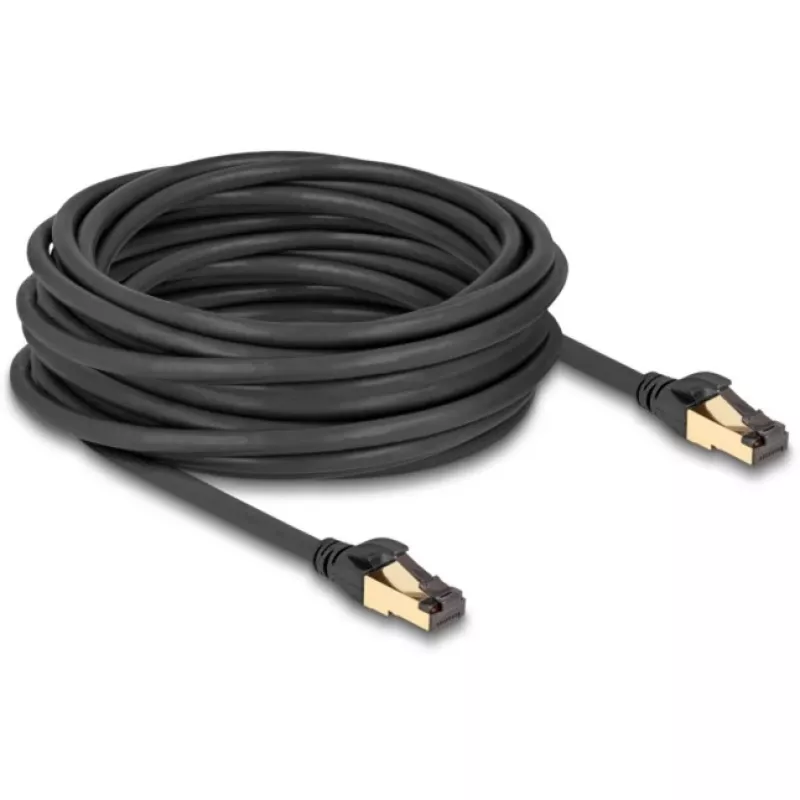 Tīkla kabelis DeLOCK RJ45 Cat.6A vīr. uz vīr. S/FTP 10m Melns
