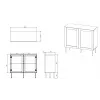 JUTA 2D kumode 100x39.5x90 melns + linol calabria