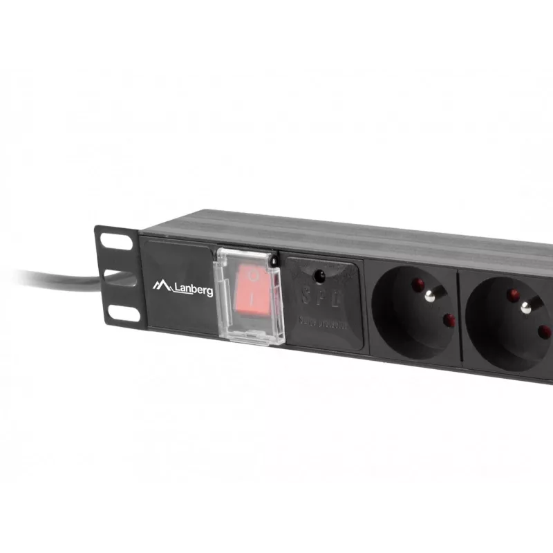LANBERG PDU-07E-0200-IEC-BK PDU 1U 10A 7 kontaktligzdas Franču 2m Melns