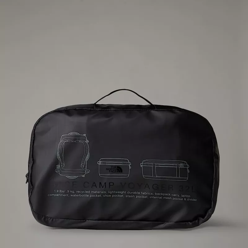 Ceļojumu soma The North Face Base Camp Voyager Duffel 32L - TNF Black/asphalt pelēka
