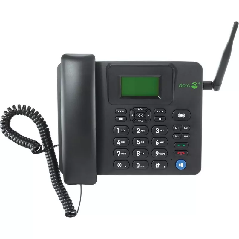 IP tālrunis Doro 4100H melns vadu klausule LCD 128x64 500 ieraksti