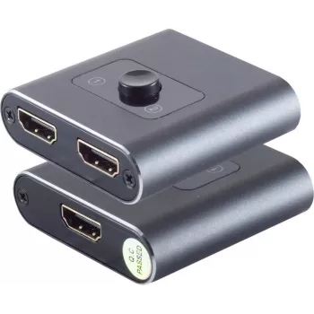 HDMI pārslēdzējs ShiverPeaks SP05-02010 2x1 divvirzienu metāla korpusā 4K2K