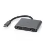 Nedis USB-C™ Adapteris USB 3.2 Gen 1 | USB-C™ Spraudnis | 2x HDMI™ | | 4K@30Hz | 0.10 m | Apaļš | niķelēts | PVC | Melns | Kārba (CCGB64670BK01)