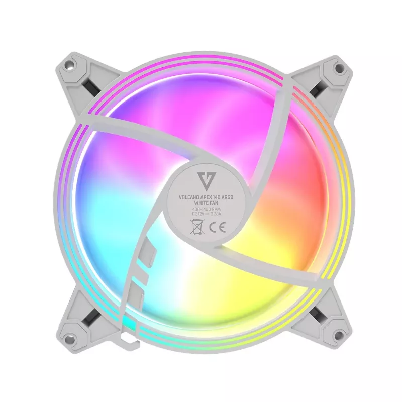 Korpusa ventilators MODECOM VOLCANO APEX 140 ARGB balta 140mm