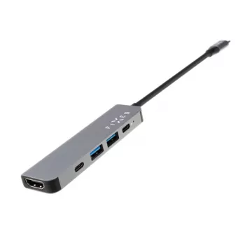 USB-C centrmezgls FIXED FIXHU-MN-GR 5 portu mini klēpjdatoriem un planšetdatoriem