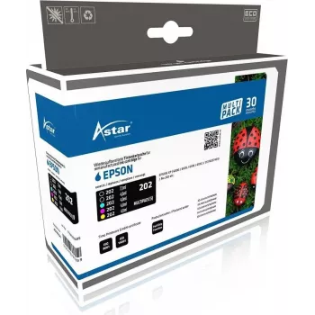 AS70704 ASTAR EPSON XP6000 tinte (5) ST T02E74010 / 202 1x7,1ml+ 4x4,8ml ciāna, fuksīna, dzeltena, foto melna (AS70704)