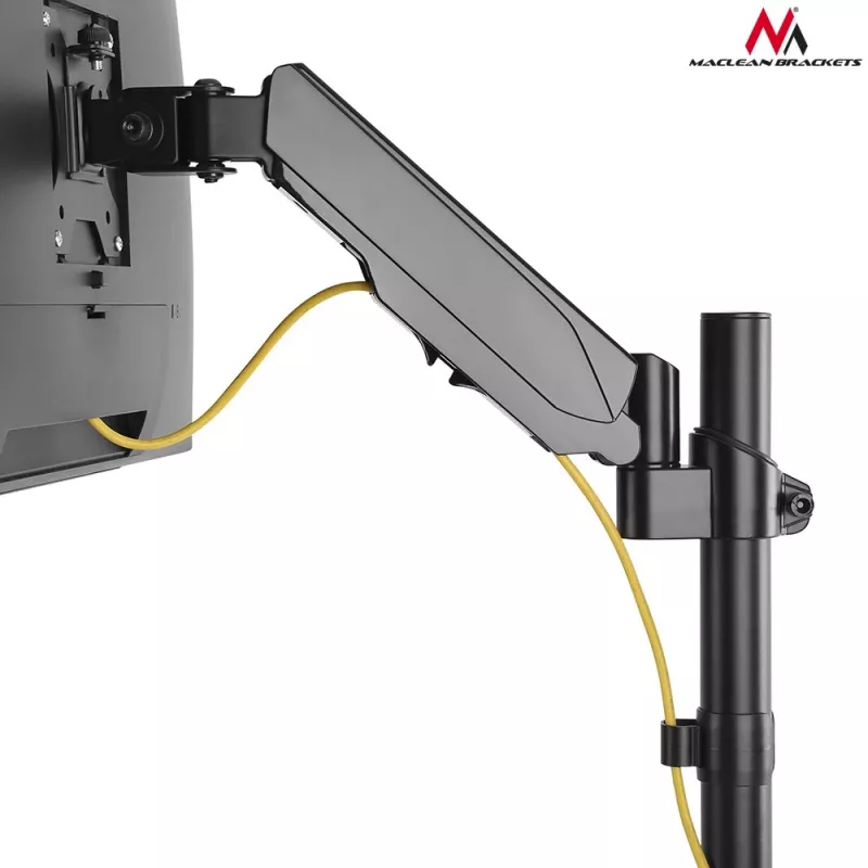 Galda monitora stiprinājums MACLEAN MC-775 32 collu (81,3 cm) ekrāniem, VESA 75x75–100x100, līdz 8 kg, pelēks
