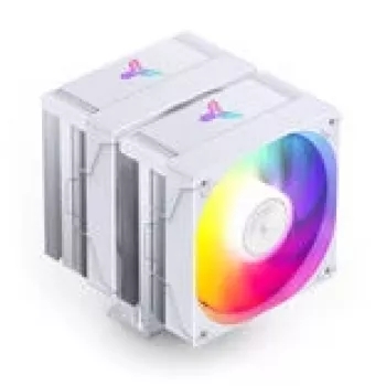 CPU dzesētājs Jonsbo CR-3000E Dual-Tower ARGB balta, divtorņu gaisa dzesētājs ar ARGB apgaismojumu