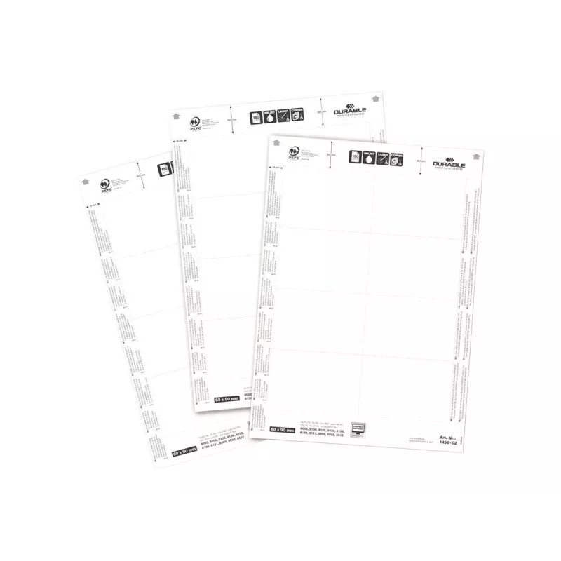 Nozīmīšu ieliktnis Durable 1456-02 60x90 mm Balts