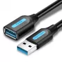 USB 3.0 pagarinātāja kabelis Vention CBHBH 2 m — USB A vīrišķā uz USB A sievišķo, 5 Gbit/s, melns