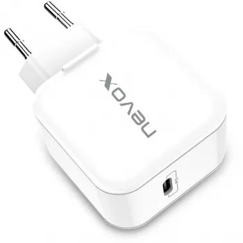 nevox 20W USB-C PD lādētājs balts strāvas adapteris
