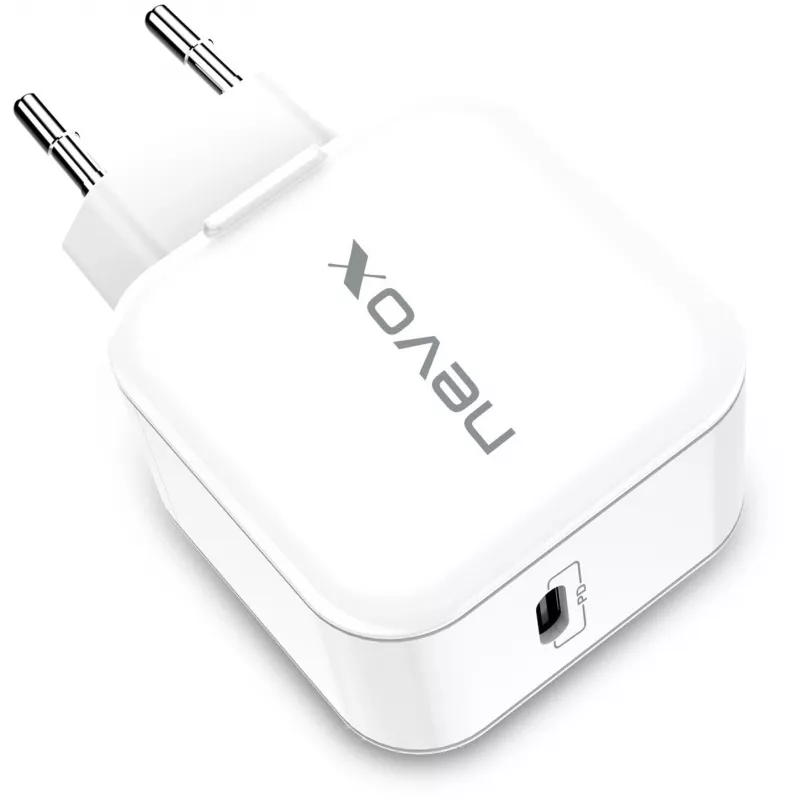 nevox 20W USB-C PD lādētājs balts strāvas adapteris