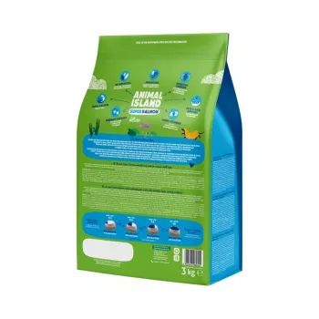 Sausā suņu barība Animal island Super Salmon — pieaugušiem suņiem, bez graudaugiem, 3 kg, 32% olbaltumvielu, 16% tauku