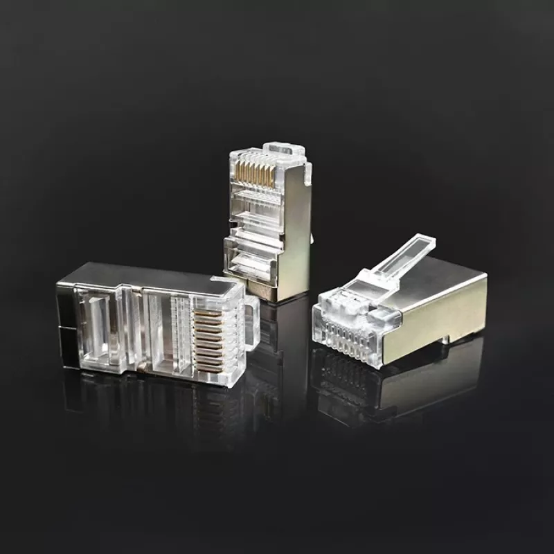 Modular RJ45 savienotājs QOLTEC 54554 CAT5e FTP, 100 gab., sudraba, plastmasa, 11×22×18 mm