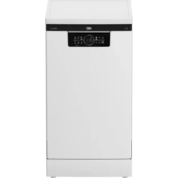BEKO brīvi stāvoša trauku mazgājamā mašīna BDFS26120WQ, energoefektivitātes klase E, platums 45 cm, 6 programmas, invertora motors, trešā atvilktne, balta