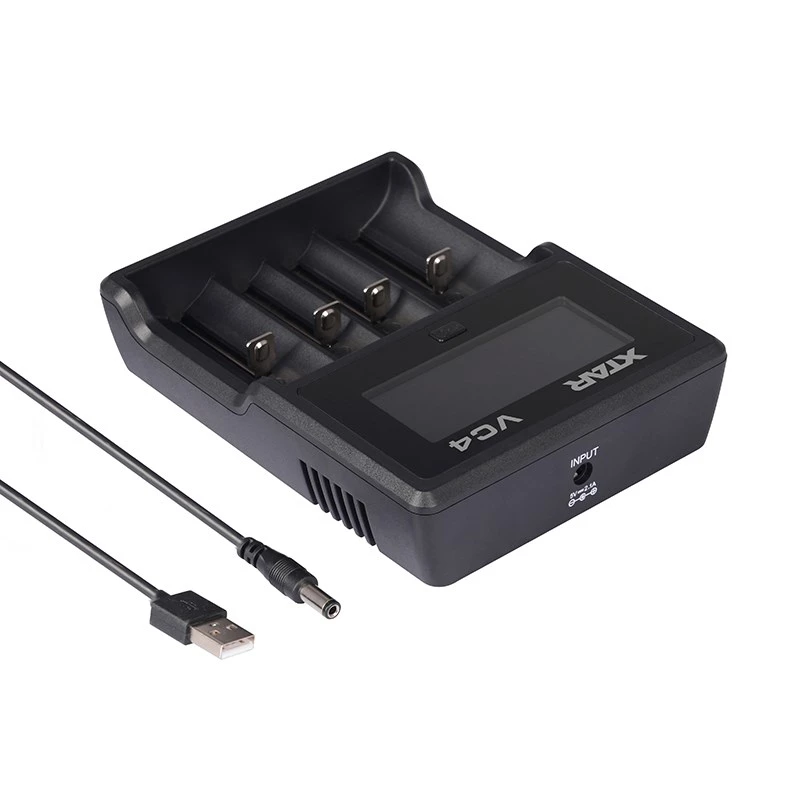 XTAR VC4 mājsaimniecības akumulatoru lādētājs USB