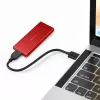 SSD korpuss QOLTEC 51831 USB 3.0 M.2 SATA diskiem līdz 2TB, sarkans, atbalsta 30 mm garumu, līdz 4 diskiem