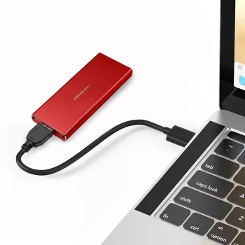 SSD korpuss QOLTEC 51831 USB 3.0 M.2 SATA diskiem līdz 2TB, sarkans, atbalsta 30 mm garumu, līdz 4 diskiem