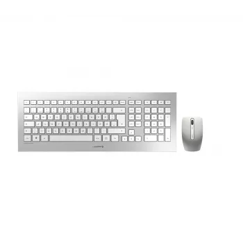 CHERRY DW 8000 tastatūra Pele iekļauta Birojam RF Bezvadu QWERTZ Vācu Sudraba, Balta