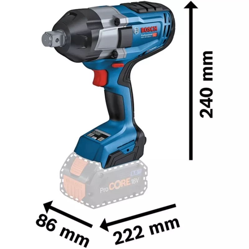 Bosch GDS 18V-1050 H 1750 RPM Melna, Zila, Sarkana