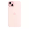 Silikona maciņš ar MagSafe iPhone 15 Plus - gaiši rozā
