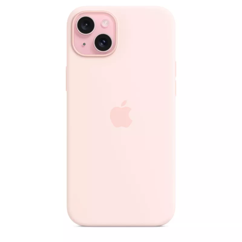 Silikona maciņš ar MagSafe iPhone 15 Plus - gaiši rozā