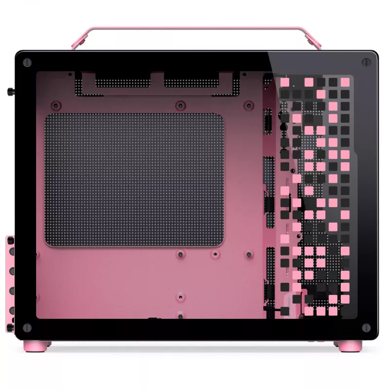 Jonsplus MATX Handle Case Z20 Melns-Pink – Mini/Micro/Flex-ATX korpuss ar pārnēsāšanas rokturi