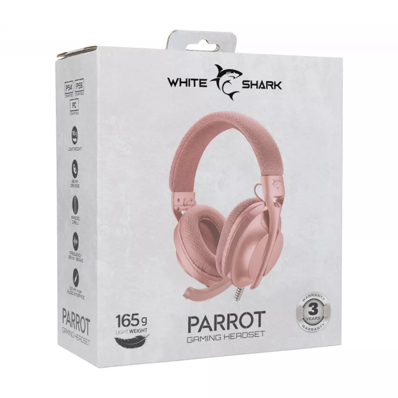 Austiņas White Shark GH-2440 Parrot Pink