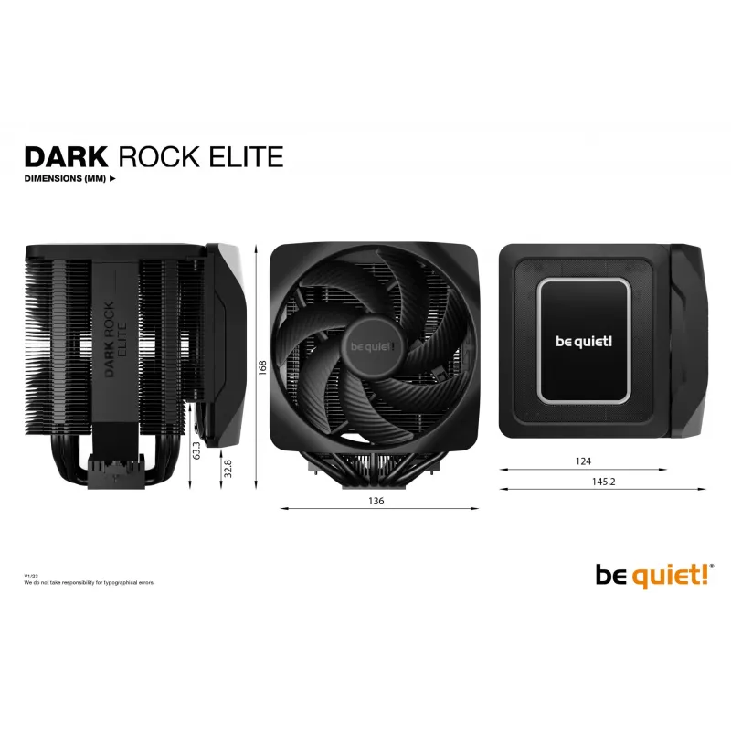 be quiet! Dark Rock Elite procesora gaisa dzesētājs 13.5 cm Melns 1 gab.