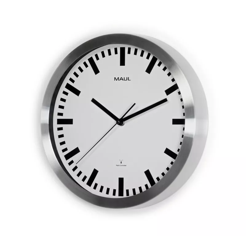 MAUL sienas pulkstenis MAULpilot - AA - 1,5 V - Alumīnijs - Balts - Alumīnijs - Stikls - 30 cm (9063308)