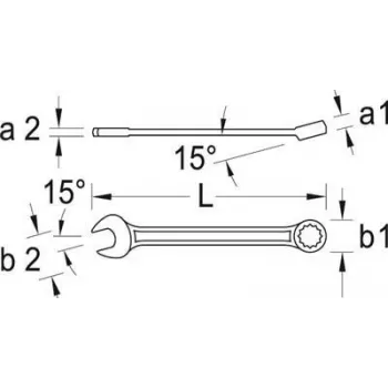 Kombinētā uzgriežņu atslēga Gedore 6091370 Dziļums 115 mm Augstums 60 mm Svars 535 g