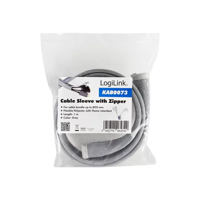 Kabeļu uzmava LogiLink KAB0073 pelēka