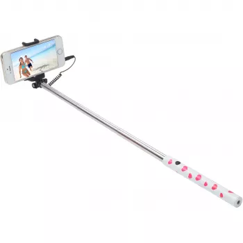 Ultron Selfie Hot Shot balts - 15 - 45 cm pašbildes statīvs ar kameras aizvaru uz roktura - viedtālruņiem, piemēram, Samsung Galaxy, iPhone un citiem (173950)