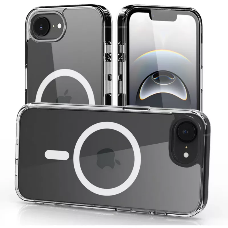 Nevox StyleShell SHOCKFlex - iPhone 16e/17e saderīgs ar MagSafe caurspīdīgs