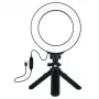 LED gredzena gaisma 16 cm ar statīvu 12-14,5 cm, USB