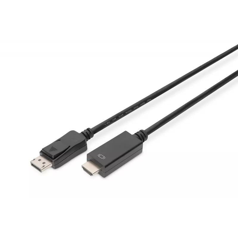 Adapterkabelis Displayport 1.2 ar fiksatoru 4K 60Hz UHD Tip DP/HDMI A M/M melns 2 m