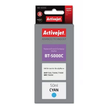 Tintes pudele ActiveJet AB-5000C ciāna, saderīga ar Brother, 50 ml uz krāsvielu bāzes augstas (XL) ietilpības