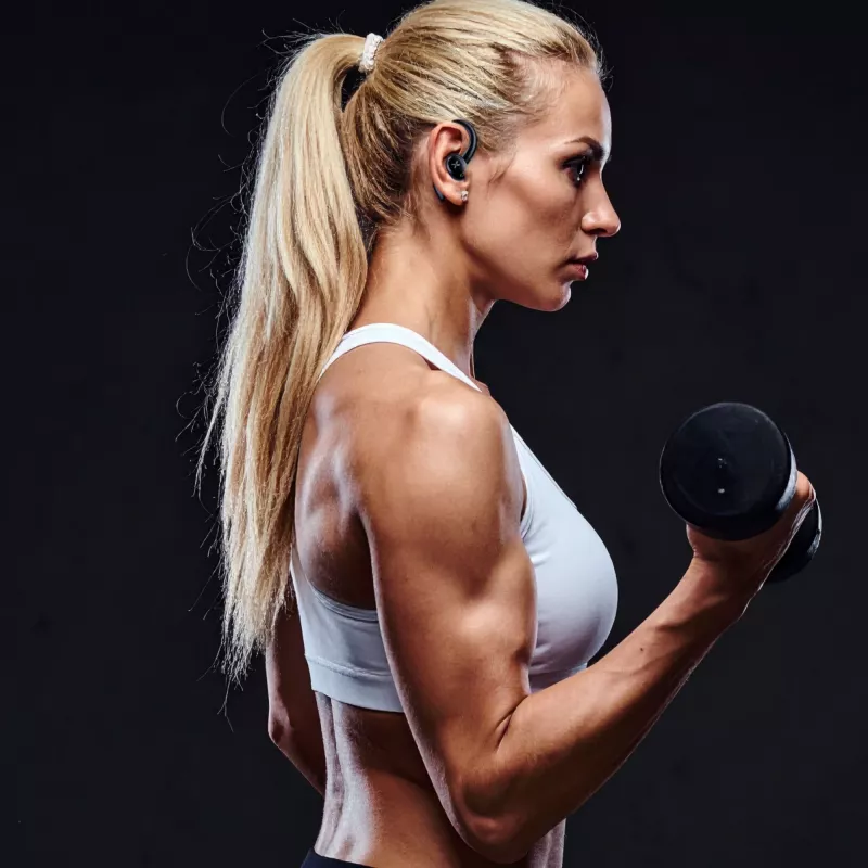 Bezvadu sporta austiņas MANTA Rytmo Sport 2 MATWS012BK — True Wireless, ievietojamās, melnas