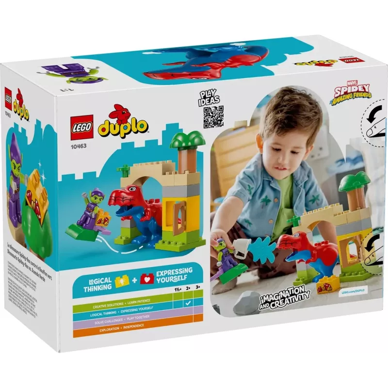 LEGO DUPLO 10463 Dinozaurs Zirnekļcilvēks-Rekss pret Zaļo Goblīnu