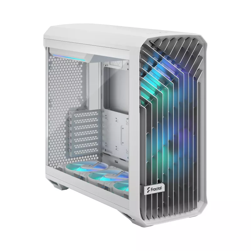 PC korpuss Fractal Design Torrent White — atbalsta ATX, EATX, microATX, ITX; 2x180 mm priekšējie ventilatori; 2.5 collu/3.5 collu sloti