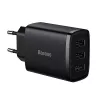 Baseus Compact Quick Charger, 3x USB, 17W (Melns)