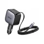 Auto lādētājs UGREEN Nexode EC603 90W 3-in-1 ar 1x USB-C, 1x USB-A un 70 cm izvelkamu USB-C kabeli, QC 3.0 PD 3.0